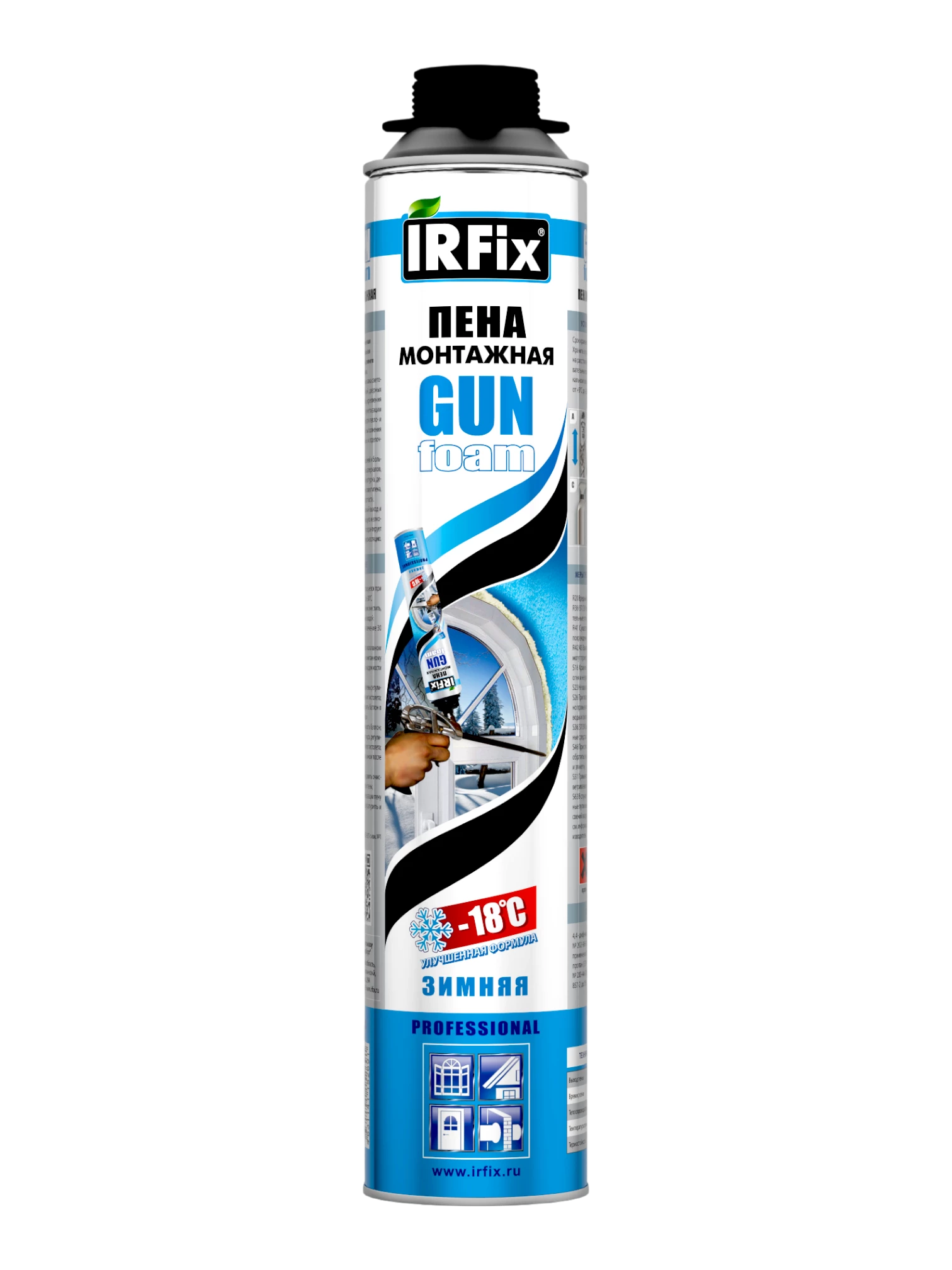 IRFix Gun Пена монтажная профессиональная зимняя 750мл
