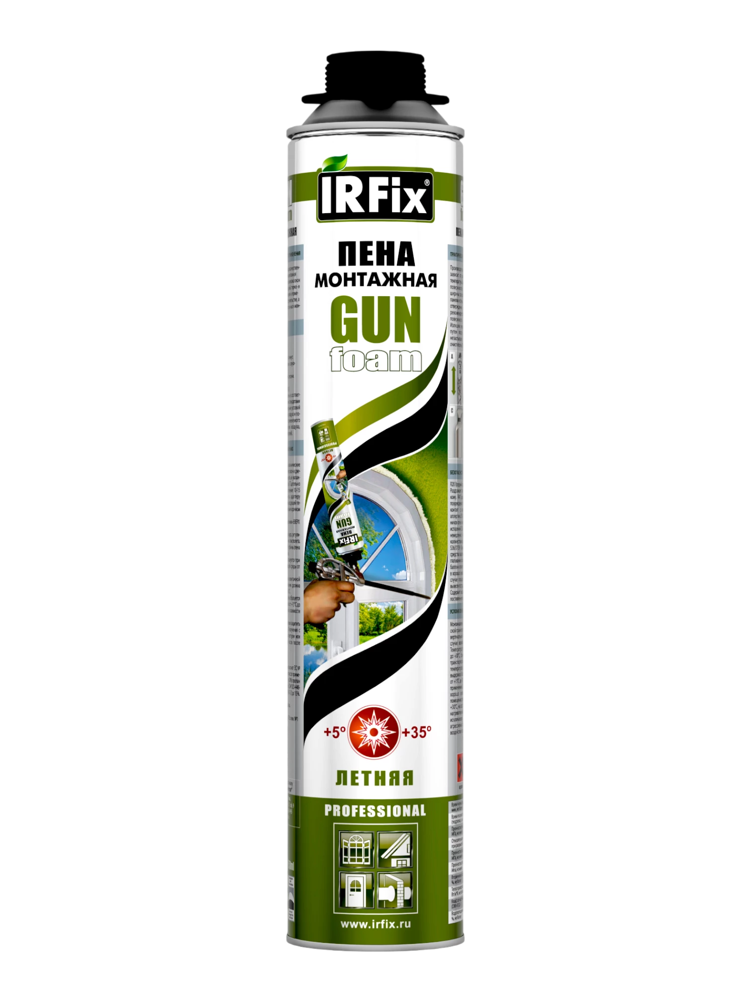IRFix Gun Пена монтажная профессиональная летняя 750мл