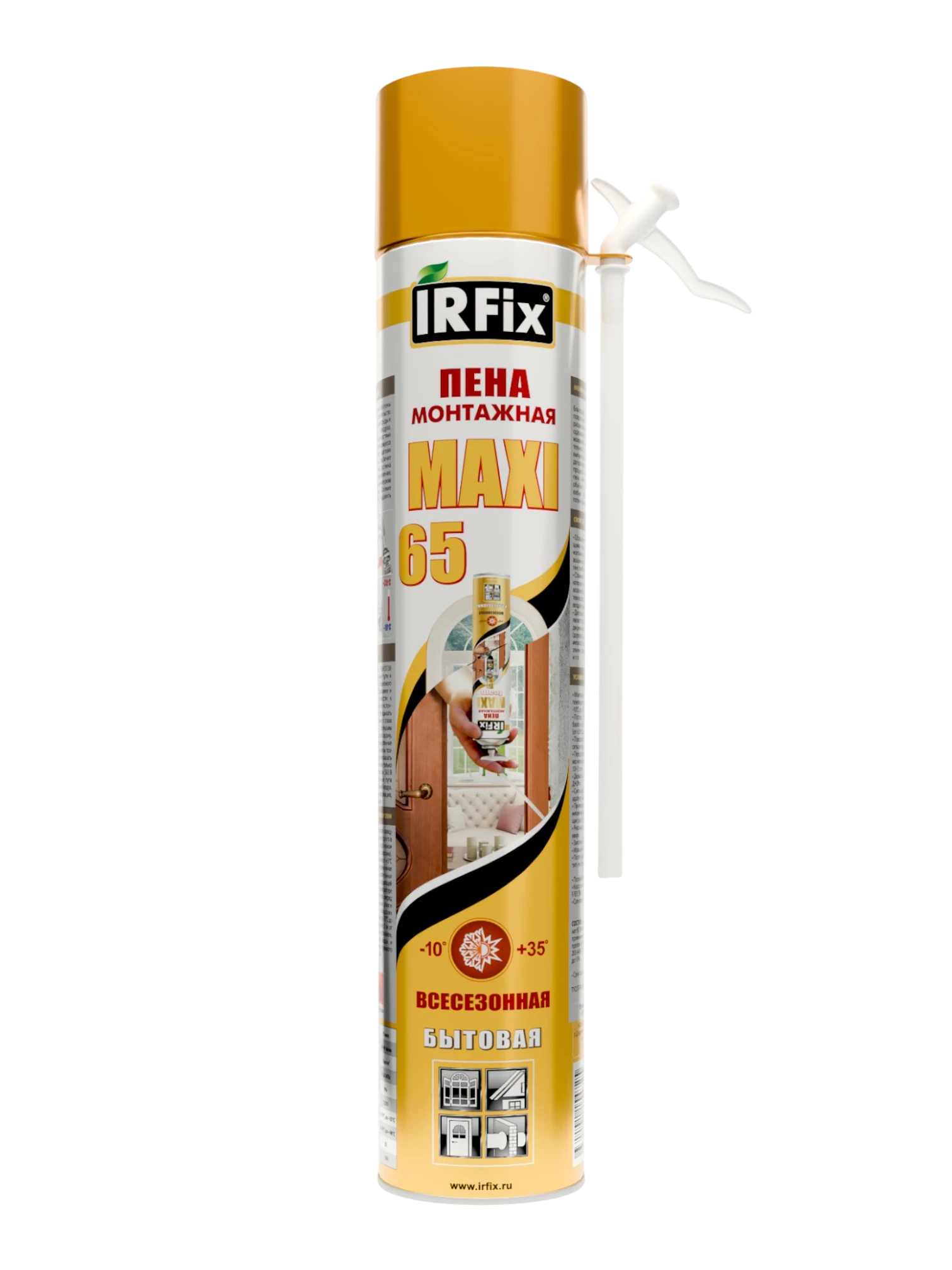IRFix MAXI Пена монтажная бытовая всесезонная 850мл