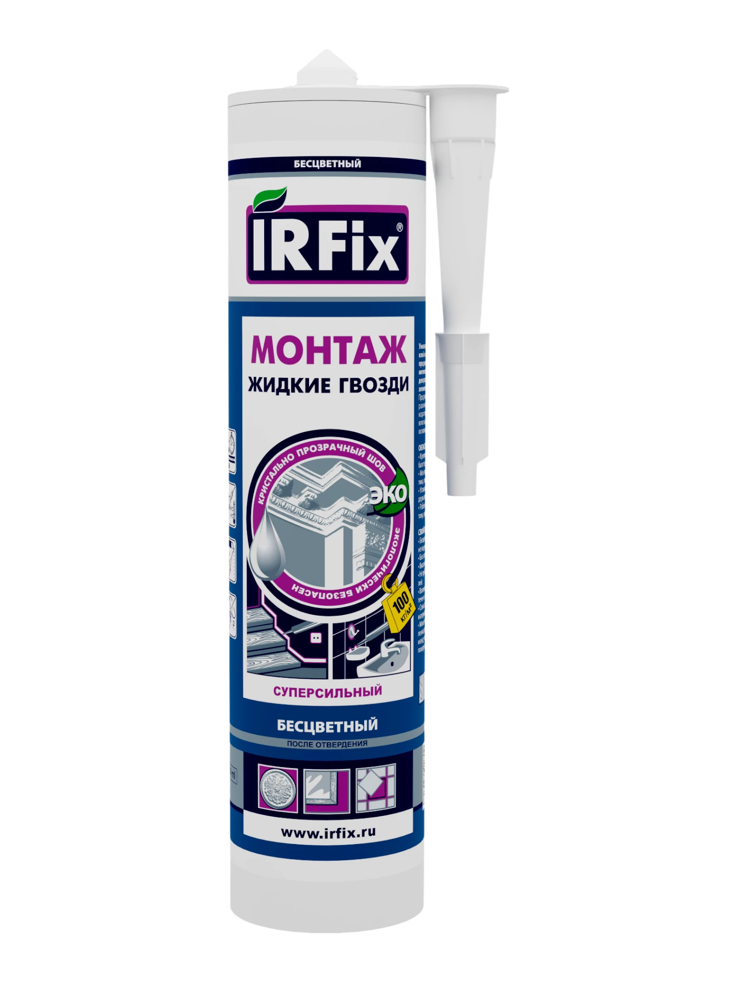 IRFix МОНТАЖ Клей монтажный на акриловой основе бесцветный - фото 2