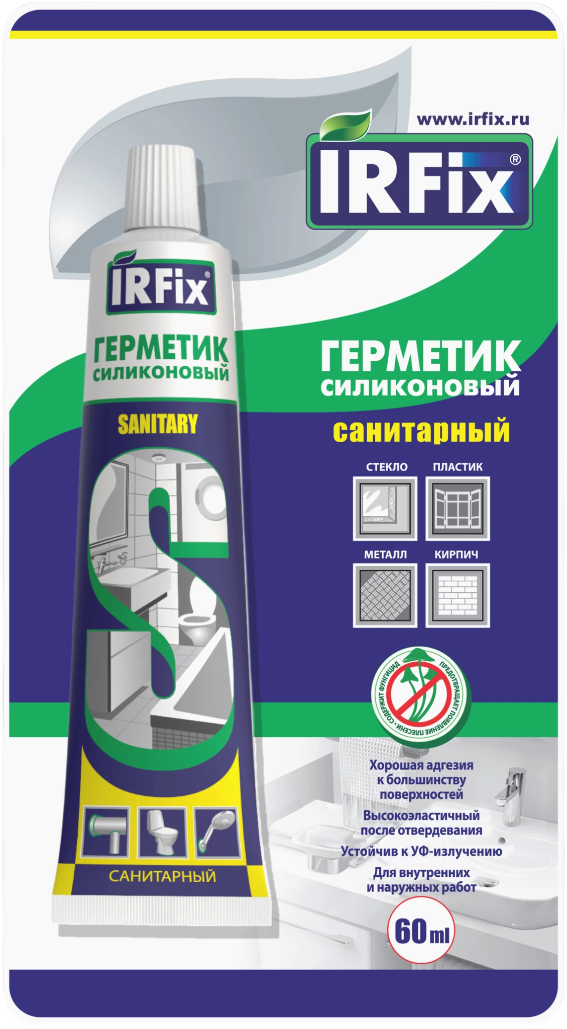 IRFix Sanitary Герметик силиконовый санитарный 310мл белый - фото 5