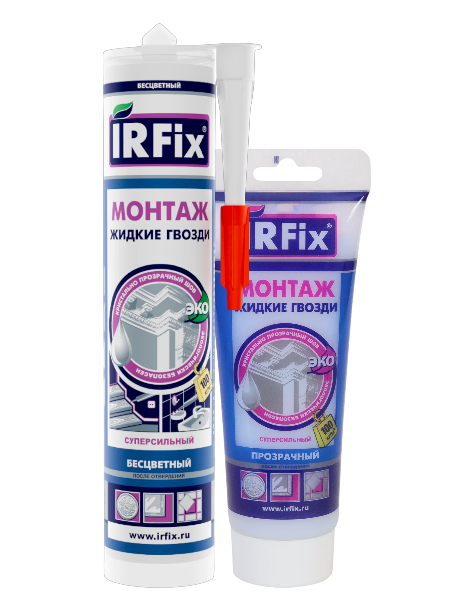 IRFix МОНТАЖ Клей монтажный на акриловой основе бесцветный